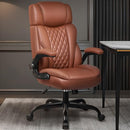 GENERIC OFFICE CHAIR FLIP UP ARMS EXECUTIVE LEATHER OFFICE CHAIR BG-688 - BROWN - Like New