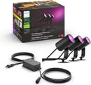 PHILIPS HUE LILY OUTDOOR SMART SPOTLIGHT BASE KIT 3 PACK 1746730V7 - BLACK - Like New