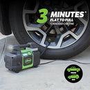 SLIME 40063 TIRE INFLATOR, PORTABLE CAR, SUV, 4X4 AIR COMPRESSOR, 99 PSI - GREEN - Like New