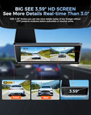 OVAMAN 4K DASH CAM FRONT AND REAR 3.59" IPS SCREEN BUILT-IN GPS 5G WIFI - BLACK - Like New