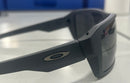 OAKLEY DOUBLE EDGE SUNGLASSES - DARK GRAY FRAME GRAY PRIZM LENSES, 66-17-128 - Like New