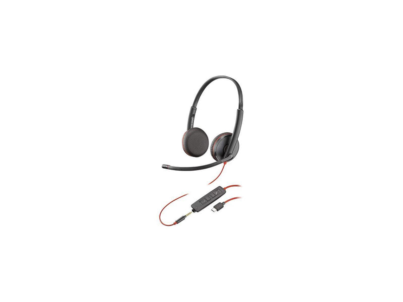 Plantronics Blackwire C3225 Stereo Headset with USB-C & 3.5 mm Connection, Noise