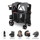 RADIO FLYER VOYA XT STROLLER WAGON, 2 SEATER WAGON STROLLER FOR KIDS - GRAY - Like New
