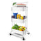 Homchwell 3 Tier Metal Utility Rolling Cart with Lockable Wheels, Multifunction - Like New