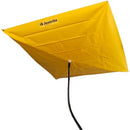 JUSTRITE 5FT X 5FT CEILING LEAK DIVERTER TARP WITH HOSE CONNECTION - YELLOW - Like New