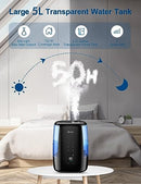 Grelife 5L Ultrasonic Warm and Cool Mist Top Fill Air Vaporizer 5L - Black - Brand New