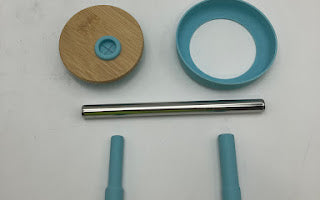 TRONCO REUSABLE GLASS TUMBLER WITH HANDLE - BLUE - Like New