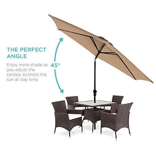 Best Choice Products 10ft Outdoor Steel Polyester Patio Umbrella - Tan - Like New
