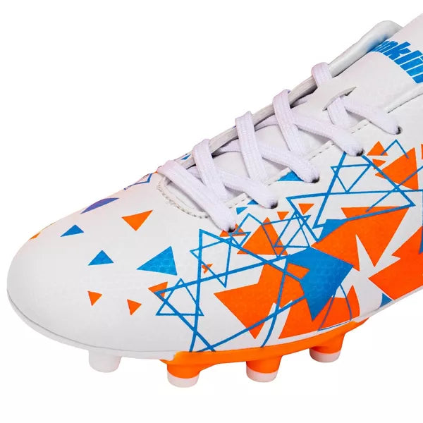FRANKLIN SPORTS SIZE 12 YOUTH SOCCER CLEATS - SIZE: MEN Y-12 - WHITE/ORANGE/BLUE - Like New
