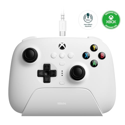 8BITDO ULTIMATE 3-MODE CONTROLLER FOR XBOX HALL 81HB - OFFICIALLY LICENSED WHITE Like New