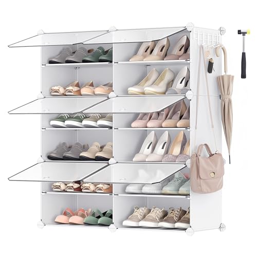 SONGMICS SHOE RACK ORGANIZER, 6-TIER SHOE STORAGE CABINET, ULPC033W01 - WHITE - Like New