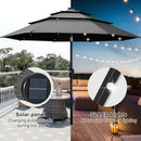 ABCCANOPY Solar Led Patio Umbrellas 3-Tiers 11FT (Dark Gray) - Like New