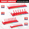 WORKPRO SOCKET ORGANIZER SET 4PC IMPACT SOCKET HOLDER 1/4" 3/8" 1/2" DRIVE - RED - Like New