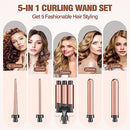 BESTOPE PRO WAVER CURLING IRON - 3 BARREL HAIR CRIMPER, 5 IN 1 CURLING WAND SET - Like New