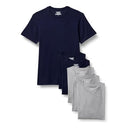 AMAZON ESSENTIALS MEN'S SLIM FIT COTTON CREW NECK SIZE MEN L - LIGHT GRAY/NAVY - Like New