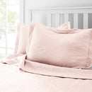 ROYAL BOROUGH 3 PIECE. SOLID COLOR COVERLET SET WITH SHAMS (FULL/QUEEN) - BLUSH - Like New