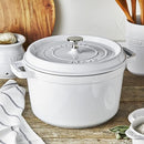 STAUB Cast Iron Dutch Oven 4-qt Round Cocotte Serves 3-4 1102402 - WHITE - Like New