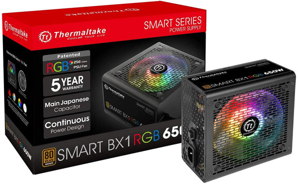 Thermaltake Smart BX1 RGB 80+ Bronze 650W Non-Modular Power Supply New