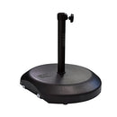 CALIFORNIA UMBRELLA 75LB ROUND CONCRETE WEIGHTED POWDERCOATED UMBRELLA - BLACK - Like New