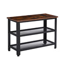 /N Industrial Style Shoe Changing Stool 3-Layer Shoe Rack Bench, 2 Mesh Racks - Brand New