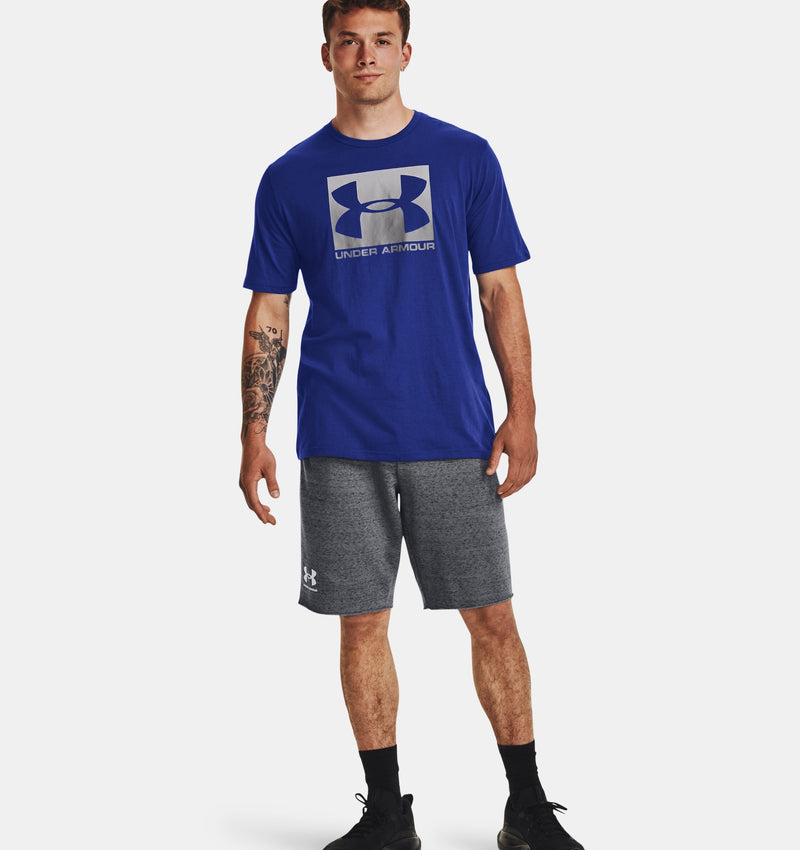 UNDER ARMOUR MEN'S UA BOXED SHORT SLEEVE T-SHIRT - SIZE: MEN M - ROYAL/GRAPHITE - Brand New