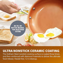 Gotham Steel 8 Piece Kitchen Set Copper Coating Skillets Fry Pans - Copper - Like New