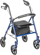 Drive Medical 10257BL-1 4 Wheel Rollator Walker Steel Rolling Walker - Blue - Like New