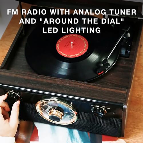 VICTROLA METROPOLITAN MID CENTURY 4-IN-1 BLUETOOTH RECORD VTA-240B - ESPRESSO - Like New