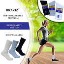 BRAZIZ 12 PAIRS NON-BINDING CUSHION COTTON DIABETIC CREW SOCKS WOMEN’S - BLACK - Brand New