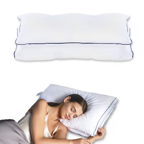SKG Feather Adjustable Cervical Neck Bed Pillow - White - Like New