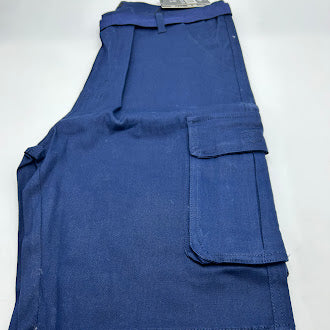 RUGGED TRAIL BELTED CARGO SHORTS - SIZE: MEN 34 - NAVY - Brand New