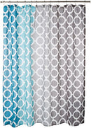 90 BY DESIGN LAB DANI PRINTED 72X72 SHOWER CURTAIN TEAL MULTICOLOR GRAY - Like New