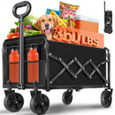 FFQ WAGONS CARTS FOLDABLE COLLAPSIBLE WAGON LIGHTWEIGHT PORTABLE 360 LBS - BLACK - Like New