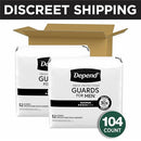 Depend Guards Incontinence Pads for Men, Maximum Absorbency, 104 Count - Brand New