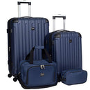 Travelers Club Midtown Hardside 4-Piece Luggage Travel Set - Navy Blue - Brand New
