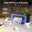 POLONO Label Printer 150mm/s 4x6 Thermal Label Printer PL60 - - Scratch & Dent