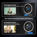 EMEET PIKO+ DUAL-CAMERA AI-POWERED 4K WEBCAM 1/2.55'' SONY SENSOR - WHITE - Like New