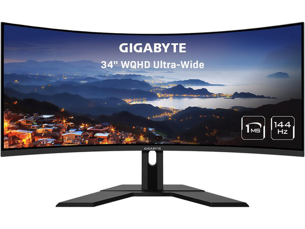 GIGABYTE 34" 144Hz 2K Curved Gaming Monitor 1ms FreeSync Premium, UWQHD 3440 x