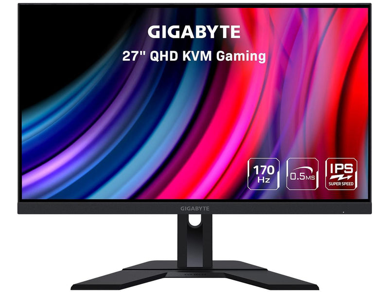 GIGABYTE M27Q 27" 170Hz 1440P KVM Gaming Monitor, 2560 x 1440 SS IPS, 0.5ms