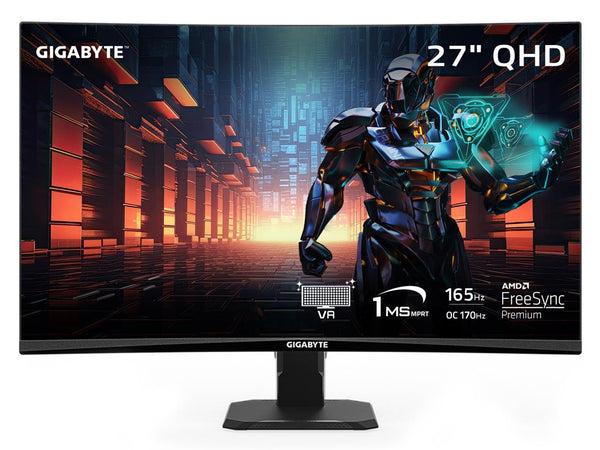 GIGABYTE - GS27QC - 27" VA Curved Gaming Monitor - QHD 2560x1440 - 165Hz/OC