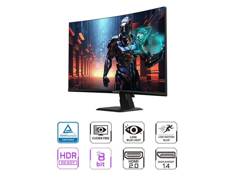 GIGABYTE - GS27QC - 27" VA Curved Gaming Monitor - QHD 2560x1440 - 165Hz/OC