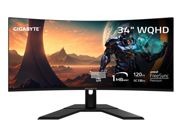 GIGABYTE - GS34WQC - 34" VA Curved Gaming Monitor - WQHD 3440x1440 - 120Hz/OC