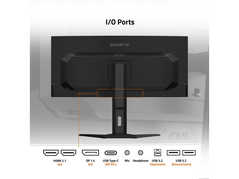 GIGABYTE - MO34WQC2 (US) - 34" QD-OLED Curved Gaming Monitor - WQHD 3440x1440 -