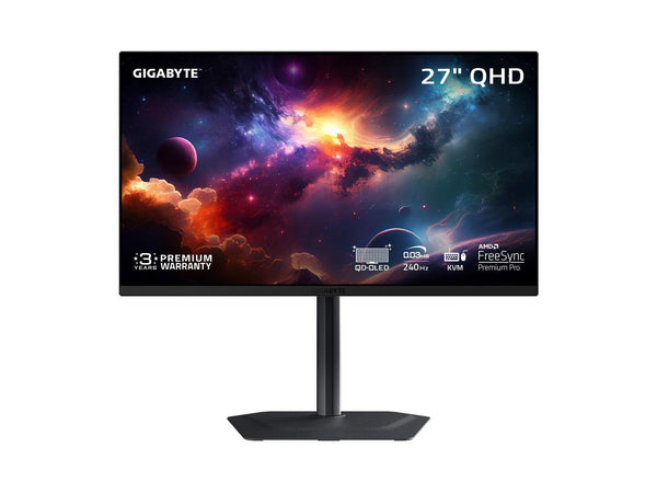 GIGABYTE - MO27Q2 - 27" QD-OLED Gaming Monitor - QHD 2560x1440 - 240Hz - 0.03ms