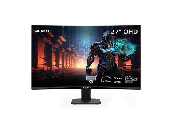 GIGABYTE -  GS27QC (SA) - 27" VA Curved Gaming Monitor - QHD 2560x1440 -