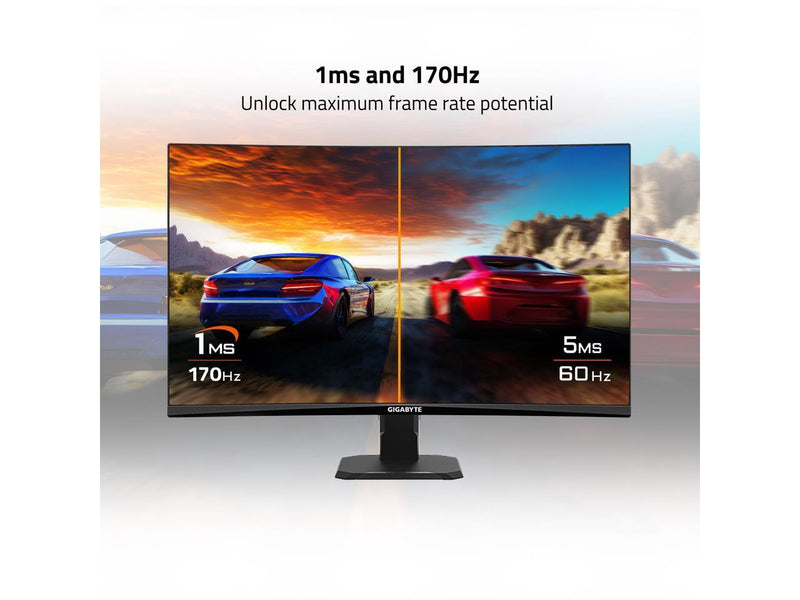 GIGABYTE -  GS27QC (SA) - 27" VA Curved Gaming Monitor - QHD 2560x1440 -