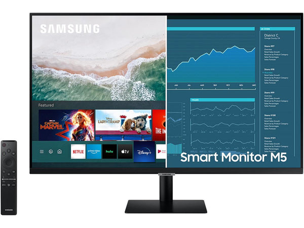 SAMSUNG M5 Series 27-Inch FHD 1080p Smart Monitor & Streaming TV (Tuner-Free)