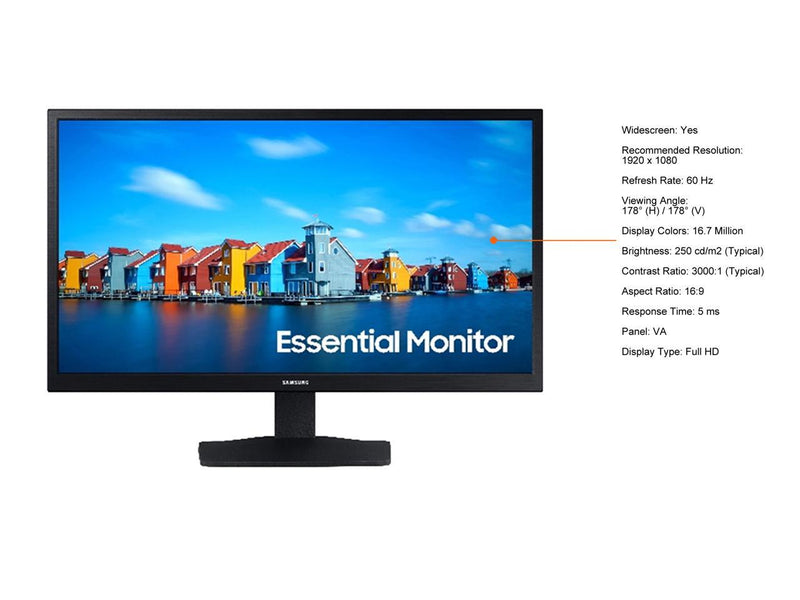 SAMSUNG S33A Series 24-Inch FHD 1080p Computer Monitor, HDMI, VA Panel