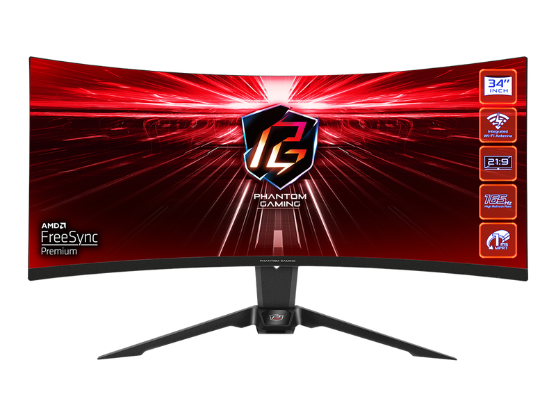 ASRock PHANTOM GAMING 34" 2K (3440 x 1440) 165Hz/1ms (144Hz and higher) Wi-Fi