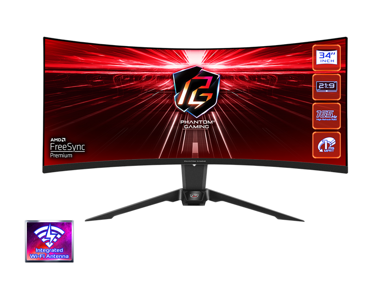 ASRock PHANTOM GAMING 34" 2K (3440 x 1440) 165Hz/1ms (144Hz and higher) Wi-Fi